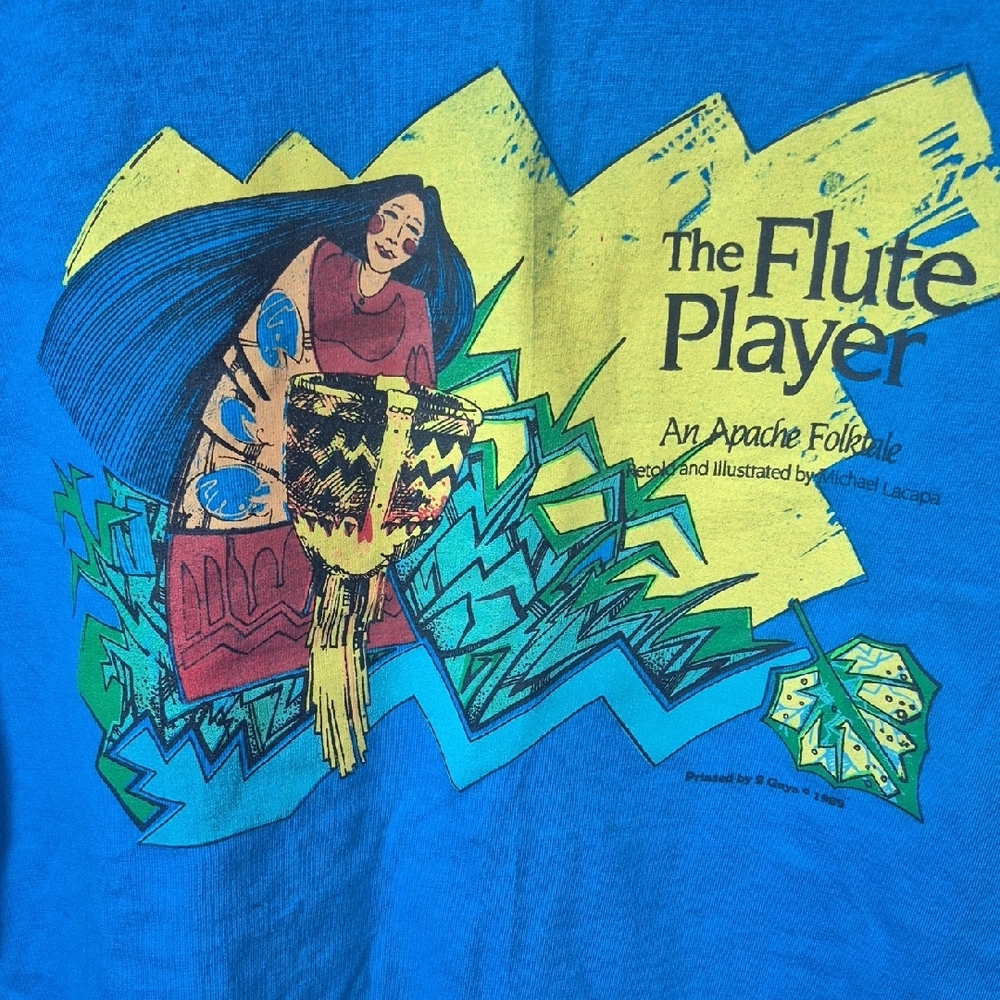 Hanes Single Stitch 1989 Blue Graphic Tee - Short Sleeve - Picture 3 of 6